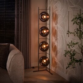 Vloerlamp Sorro 4-lichts Sienna brown