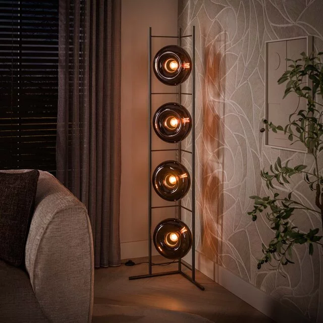 Vloerlamp Sorro 4-lichts Sienna brown