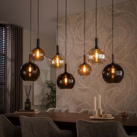 BelaLuz Moderne hanglamp Crema 7-lichts Sienna brown