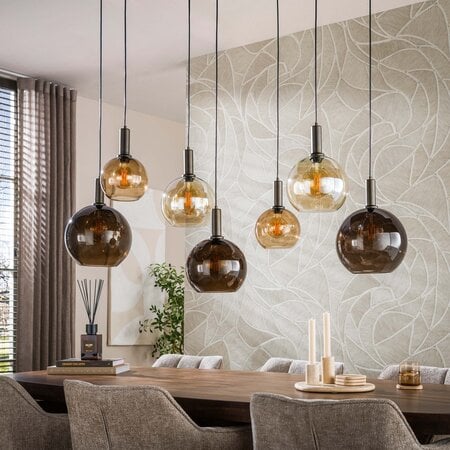 BelaLuz Moderne hanglamp Crema 7-lichts Sienna brown