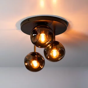 BelaLuz Moderne Hotel chique plafondlamp Soraya 3-lichts Sienna brown