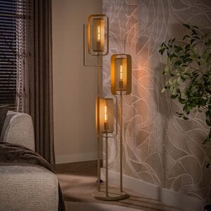 BelaLuz Moderne vloerlamp  Echo 3-lichts getrapt beige