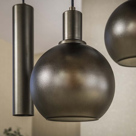BelaLuz Moderne hanglamp Waze getrapt 5-lichts Sienna brown frosted glas
