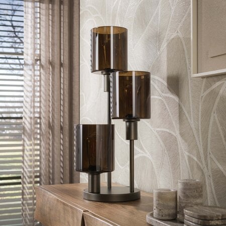 BelaLuz Modern hotel chique tafellamp Calore 3-lichts Sienna brown