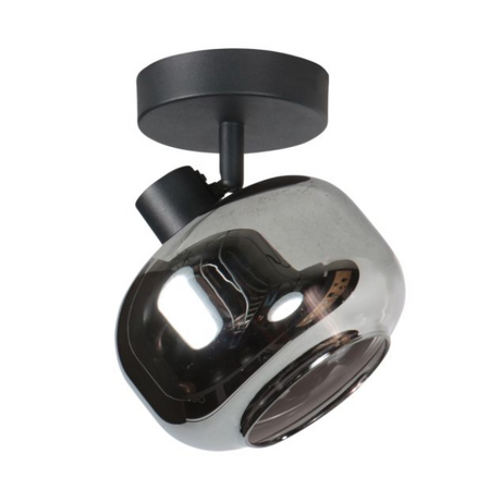 Steinhauer Modern Industriële opbouwspot Tenebris 1-lichts smoke glas