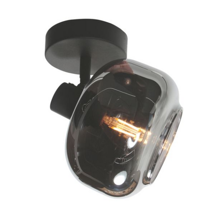 Steinhauer Modern Industriële opbouwspot Tenebris 1-lichts smoke glas