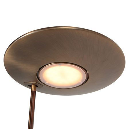 Steinhauer Moderne vloerlamp Uplighter Zenith 2 met leesarm en afstandsbediening brons