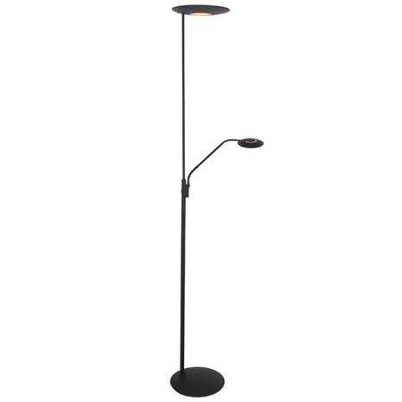 Steinhauer Moderne Uplighter Zenith 2 met leesarm en afstandsbediening zwart