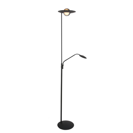 Steinhauer Moderne Uplighter Zenith 2 met leesarm en afstandsbediening zwart