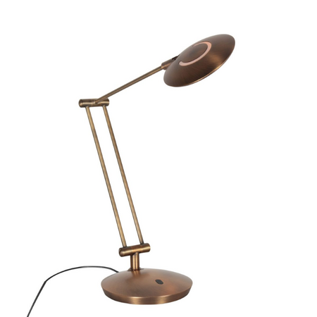 Steinhauer Moderne tafellamp Zenith 2 brons zwenkarm met afstandsbediening