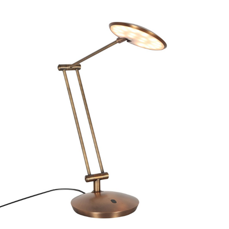 Steinhauer Moderne tafellamp Zenith 2 brons zwenkarm met afstandsbediening