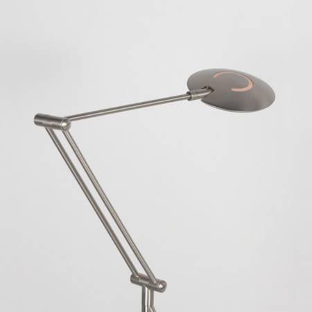 Steinhauer Moderne vloerlamp Zenith 2 staal zwenkarm met afstandsbediening