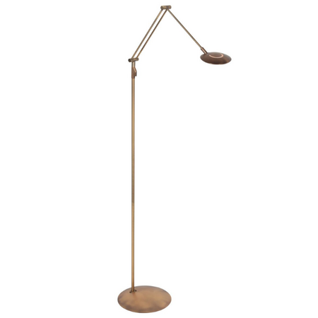 Steinhauer Moderne vloerlamp Zenith 2 brons zwenkarm met afstandsbediening