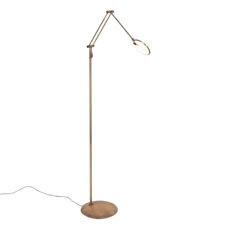Steinhauer Moderne vloerlamp Zenith 2 brons zwenkarm met afstandsbediening