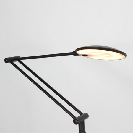 Steinhauer Moderne vloerlamp Zenith 2 zwart zwenkarm met afstandsbediening