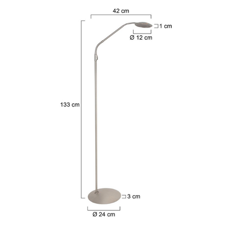 Steinhauer Moderne vloerlamp Zenith 2 staal met afstandsbediening