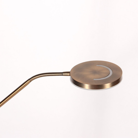 Steinhauer Modern industriële uplighter met leeslamp Soleil 2 brons