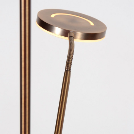 Steinhauer Modern industriële uplighter met leeslamp Soleil 2 brons