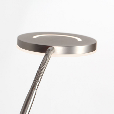 Steinhauer Modern industriële uplighter met leeslamp Soleil 2 staal