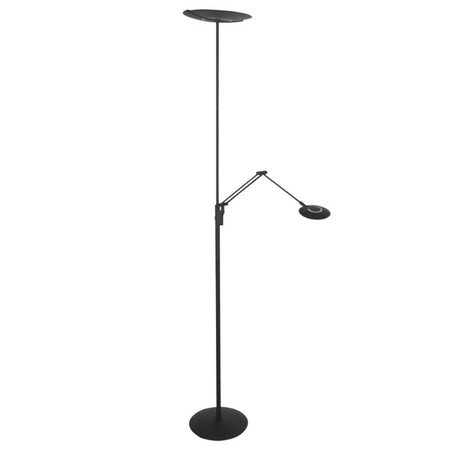 Steinhauer Moderne design uplighter met leeslamp Zenith 2 zwart met dubbele reflector