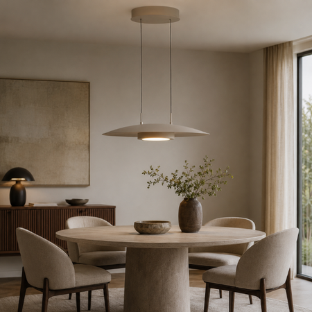 Freelight Moderne hanglamp Lastra crème Ø60 cm