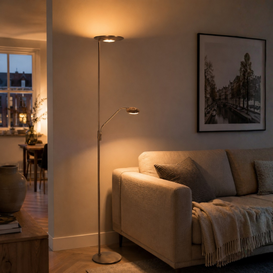 Uplighter Zenith 2 met leesarm en afstandsbediening brons