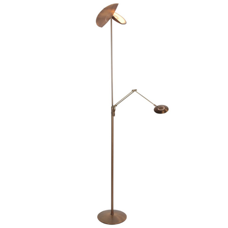 Steinhauer Moderne design uplighter met leeslamp Zenith 2 brons met dubbele reflector