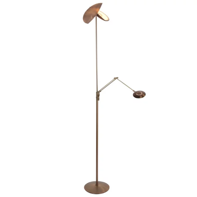 Vloerlamp Zenith 2 brons met dubbele reflector