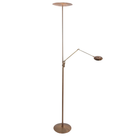 Steinhauer Moderne design uplighter met leeslamp Zenith 2 brons met dubbele reflector