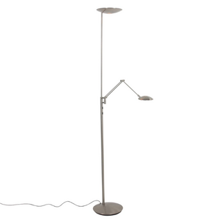 Vloerlamp Daphne 2 staal uplight met leesarm