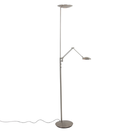 Steinhauer Moderne uplighter met leesarm Daphne 2 staal