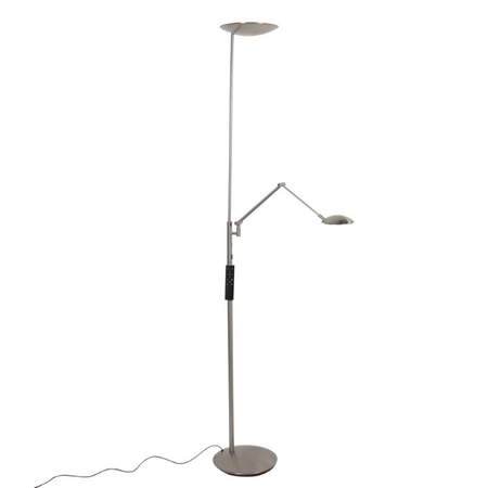 Steinhauer Moderne uplighter met leesarm Daphne 2 staal