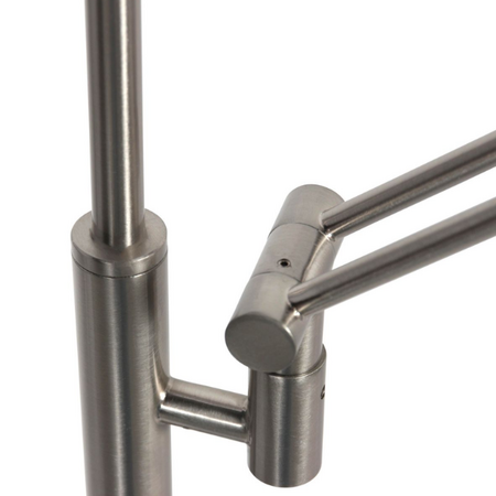 Steinhauer Moderne uplighter met leesarm Daphne 2 staal