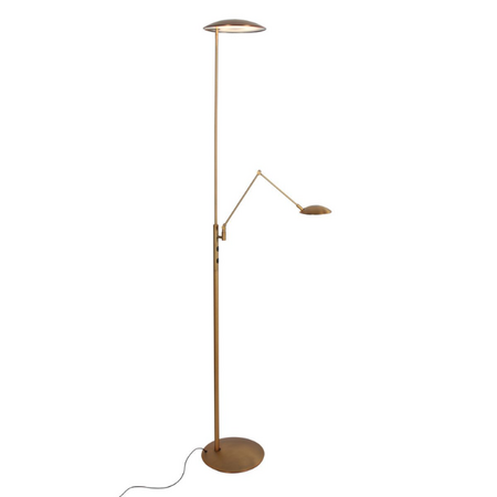 Steinhauer Moderne vloerlamp Daphne 2 brons uplight met leesarm