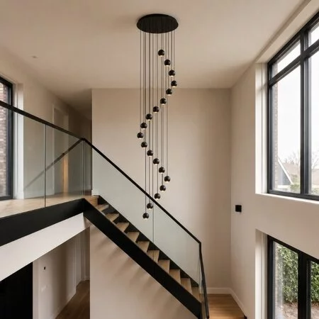 ETH Design Videlamp Grace Ø50 cm 20-Lichts getrapt zwart verstelbaar