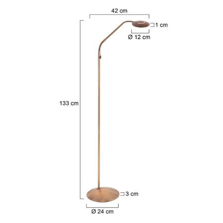 Steinhauer Moderne vloerlamp Zenith 2 brons met afstandsbediening