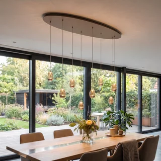 Hanglamp Champagne Egg 8-lichts ovaal