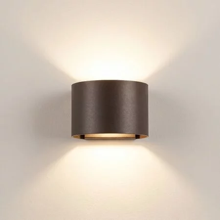 Steinhauer Modern industriële wandlamp Muro 1-lichts rond cacao