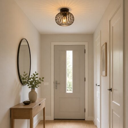 Freelight Industriële plafondlamp Aglio 1-lichts brons Ø25 cm