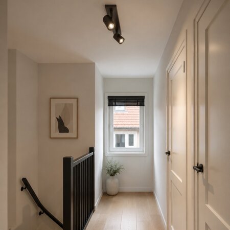 Highlight Moderne opbouwspot Halo 2-lichts op balk choco