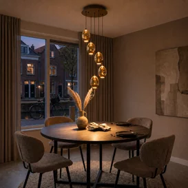 Hanglamp Champagne Egg 5-lichts getrapt