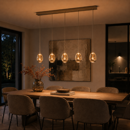 Highlight Modern design hanglamp Champagne Egg 5-lichts balk