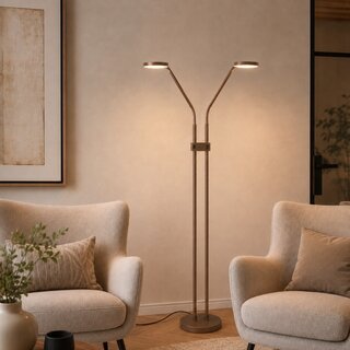 Vloerlamp Málaga 2-lichts choco