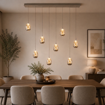 Highlight Modern design hanglamp Champagne Egg 8-lichts balk