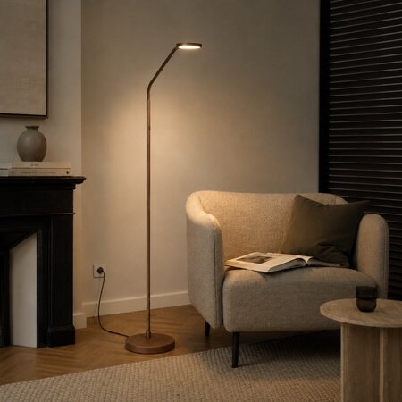 Highlight Moderne vloerlamp Málaga 1-lichts choco