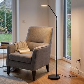 Vloerlamp Málaga 1-lichts zwart