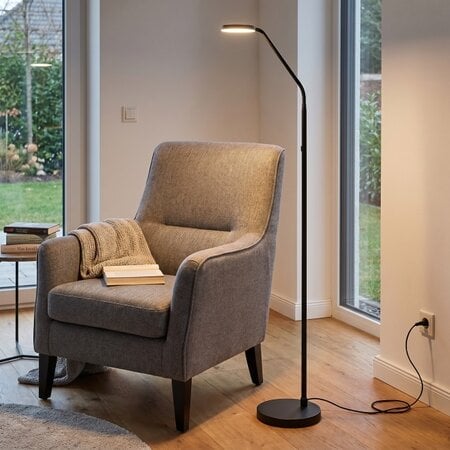 Highlight Moderne vloerlamp Málaga 1-lichts zwart