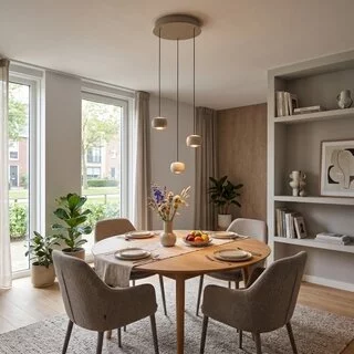 Hanglamp Cosmo 3-lichts getrapt crème