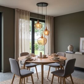 Hanglamp Fresu 3-lichts amber