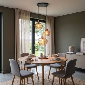 Freelight Modern hotel chique hanglamp Fresu 3-lichts amber